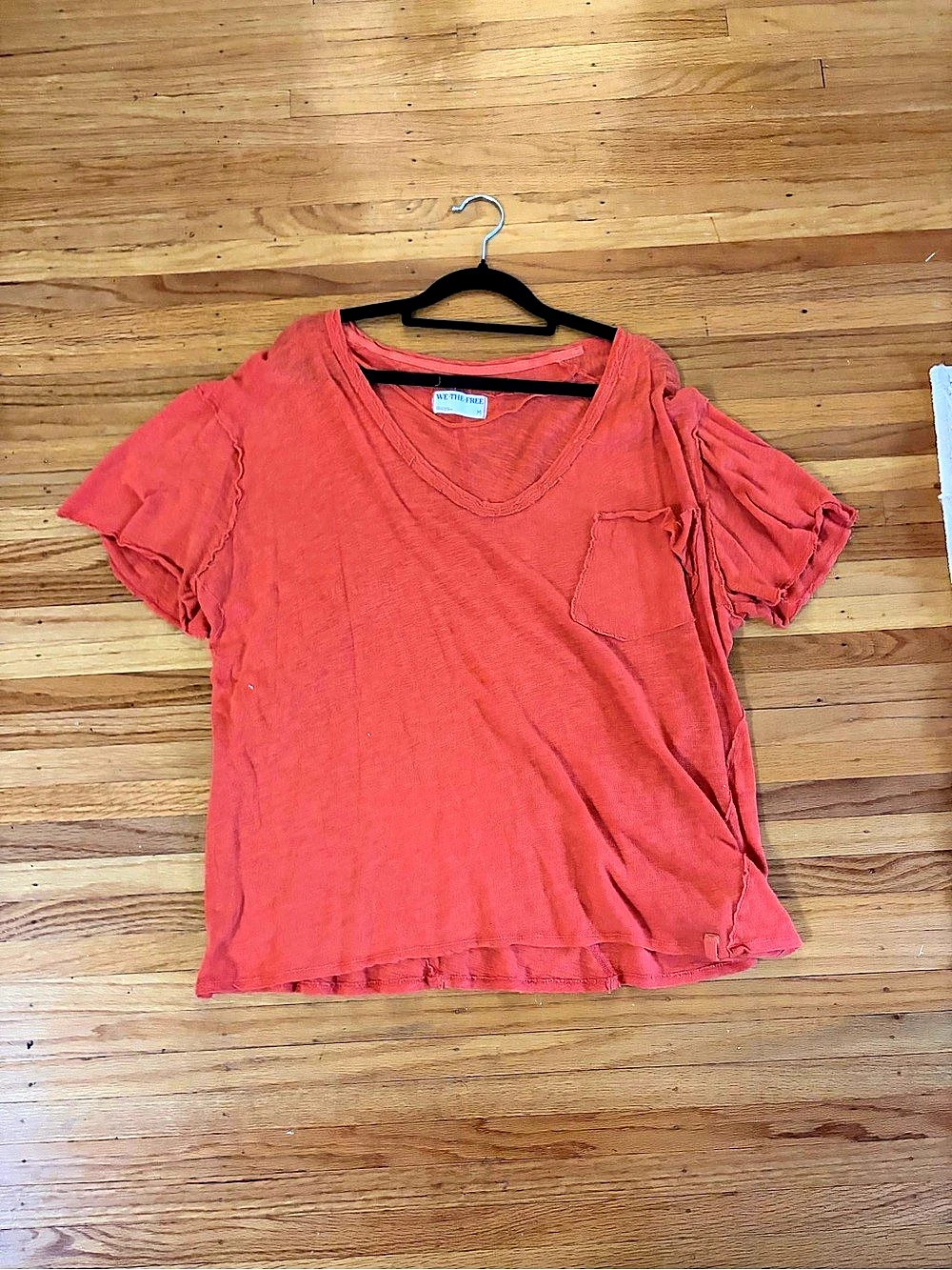 Free People We The Free Oversized Pocket Tee Orange Medium